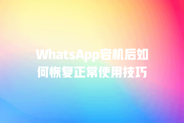 WhatsApp宕机后如何恢复正常使用技巧 一